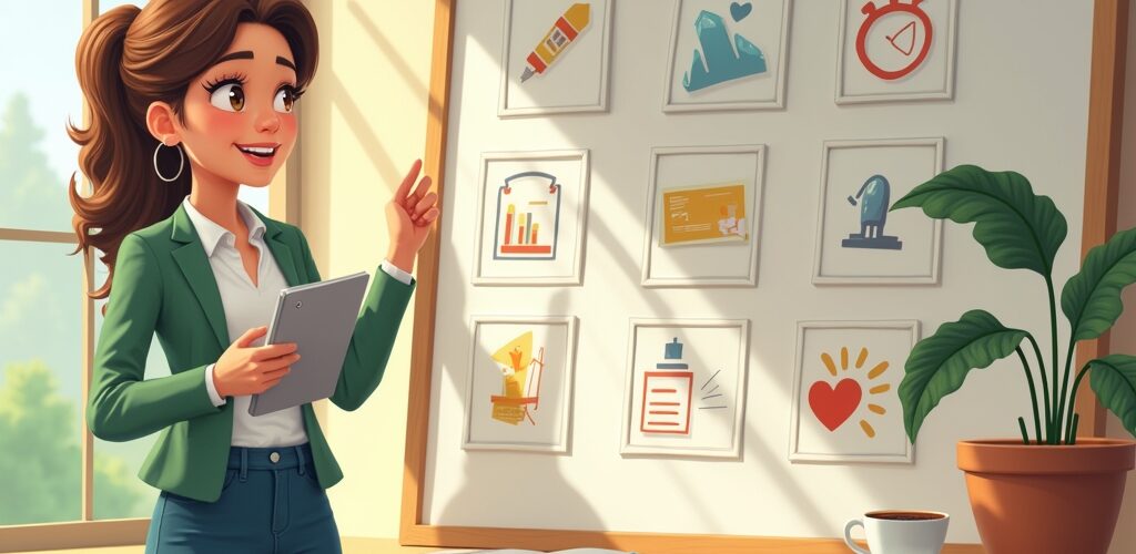 imagem mostrando mulher e um quadro refletindo sobre escolhas profissionais